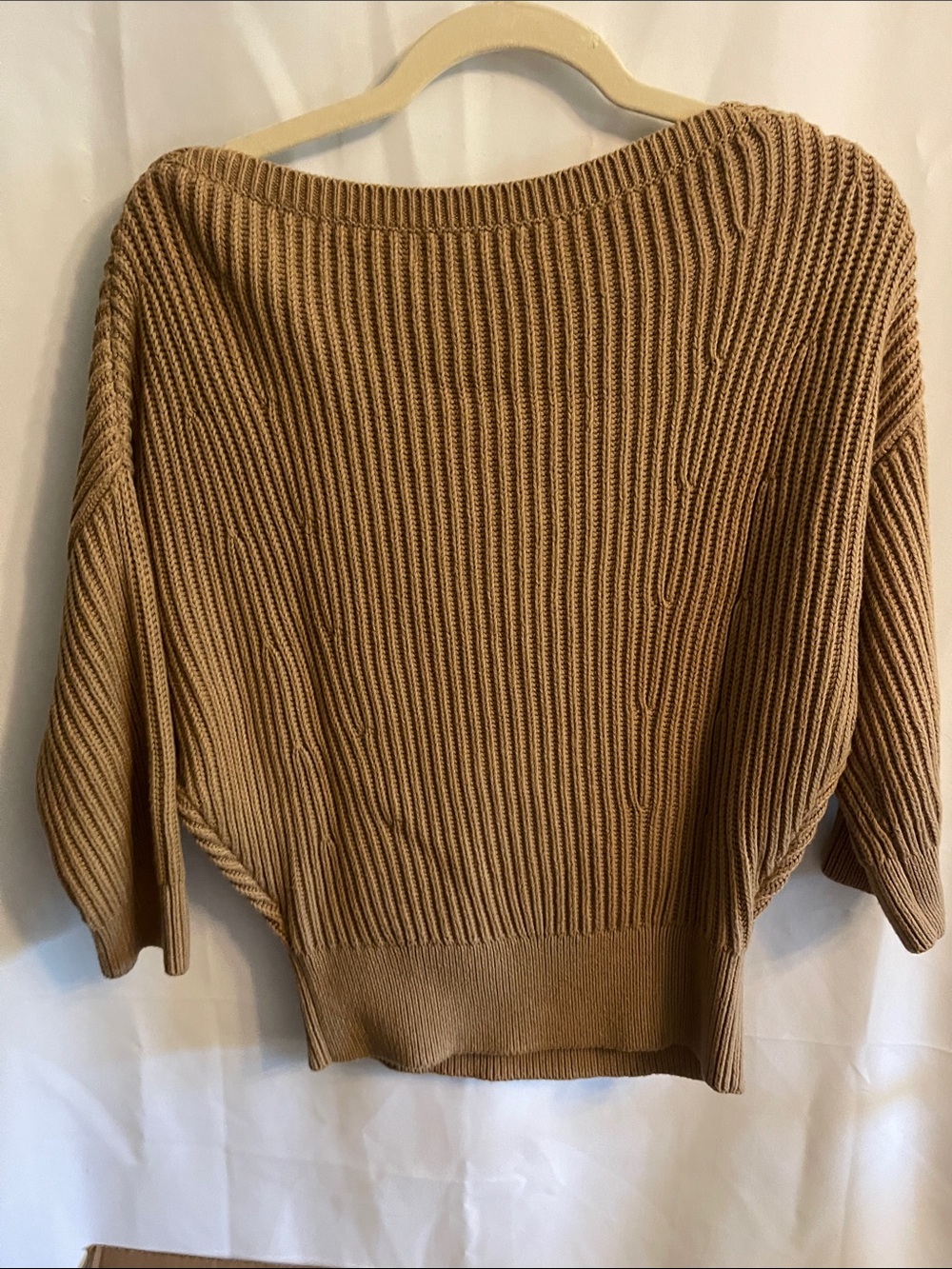 Banana Republic Women's Camel Ribbed Scoop-Neck Sweater - Picture 8 of 8